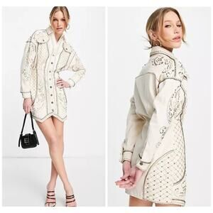 ASOS Ivory Embellished Midi Dress